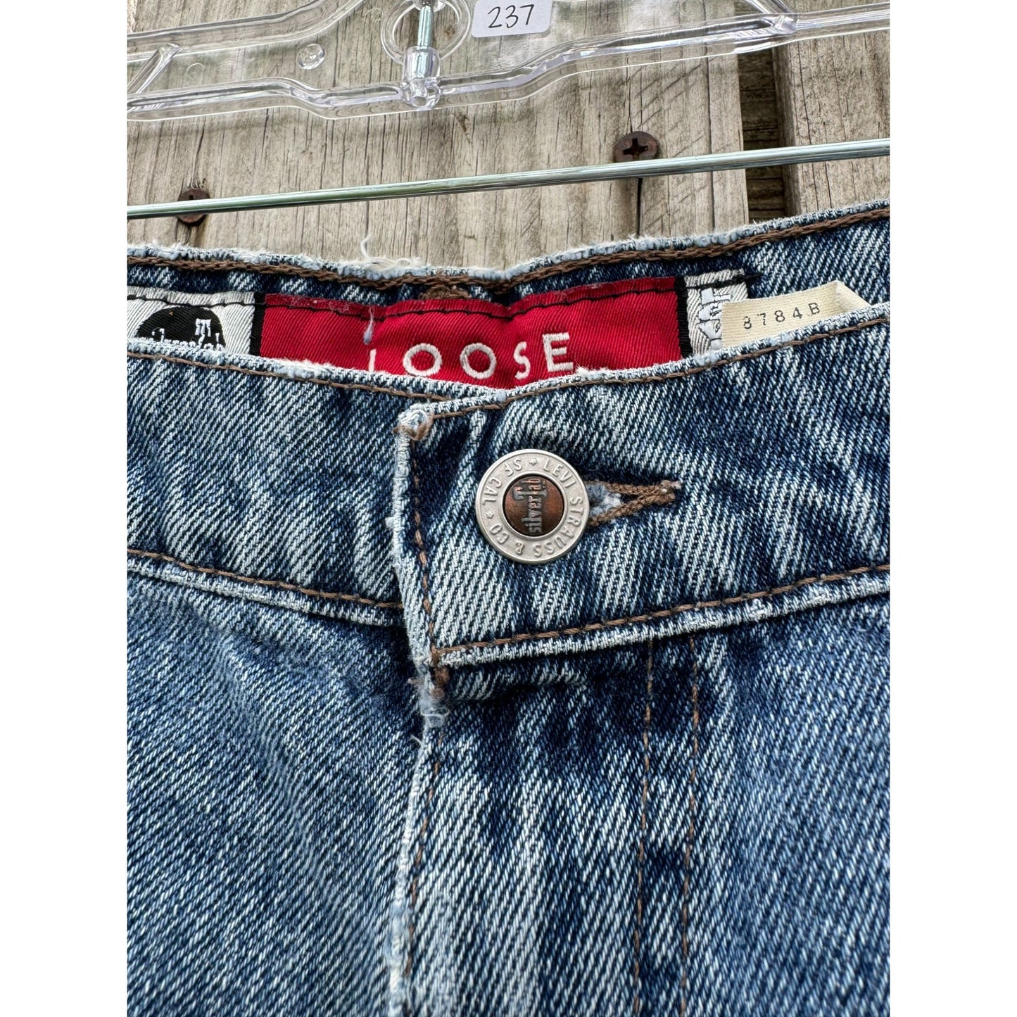 97' Levi's silverTab Loose Fit Cut Off Raw Hem Denim Jean Shorts 34