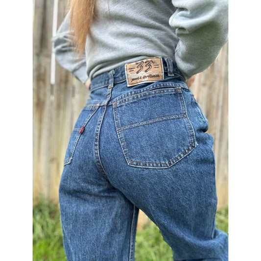 90's 33 Jeans & Sportswear Dark Wash High Rise Denim Jeans 30