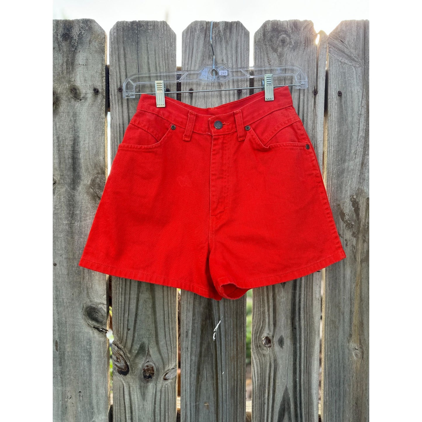 90's Orange Denim Jean Shorts No Back Pockets Size 5