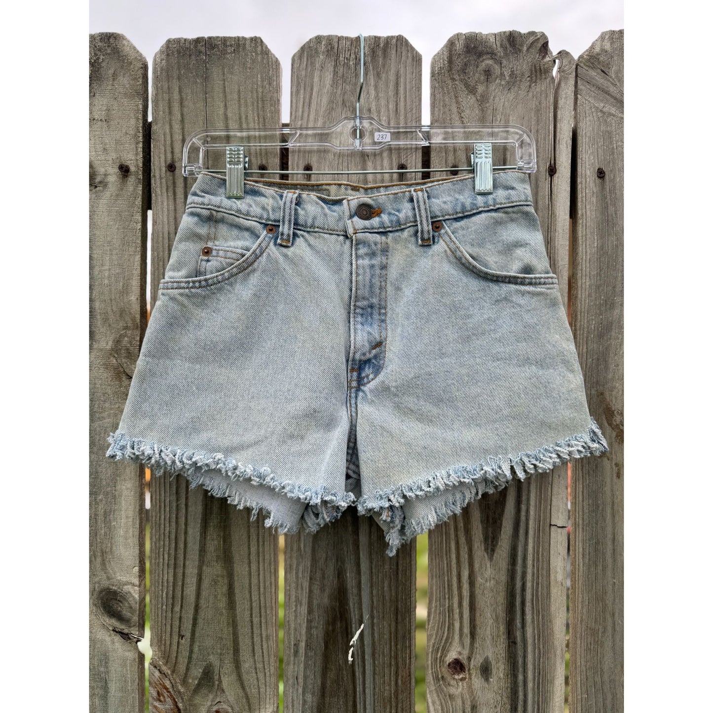 95' Levi's 950 Tapered Leg Orange Tab Cut Off Raw Hem Jean Shorts 5
