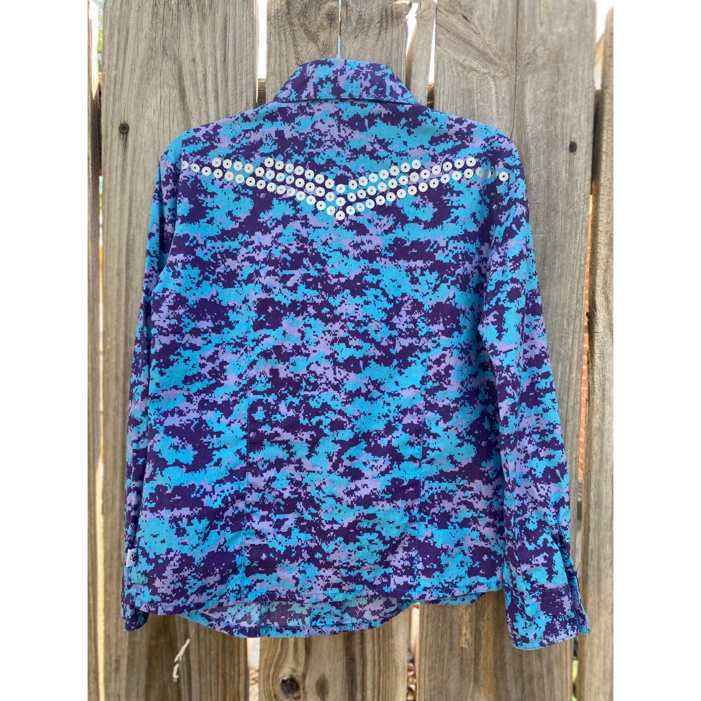 Cruel Girl Blue & Purple Western Pearl Snap XS 4/5