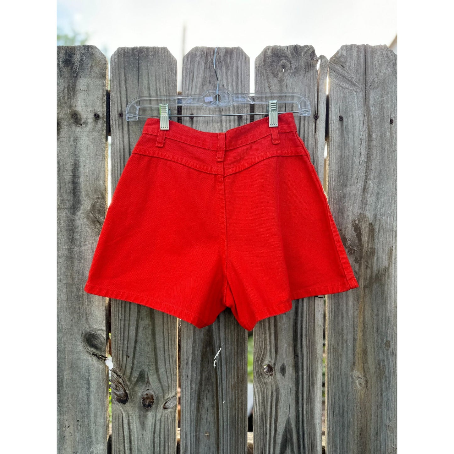 90's Orange Denim Jean Shorts No Back Pockets Size 5