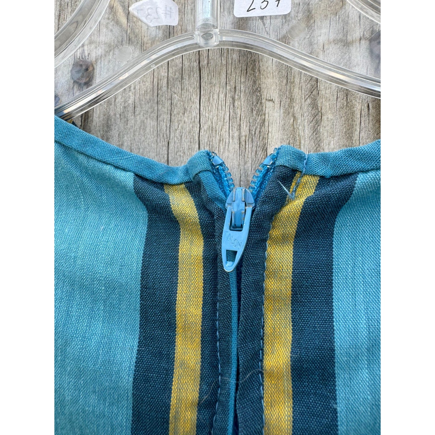 70's Carol Evans Pennys Girl's Blue Plaid Sleeveless Shift Dress 10