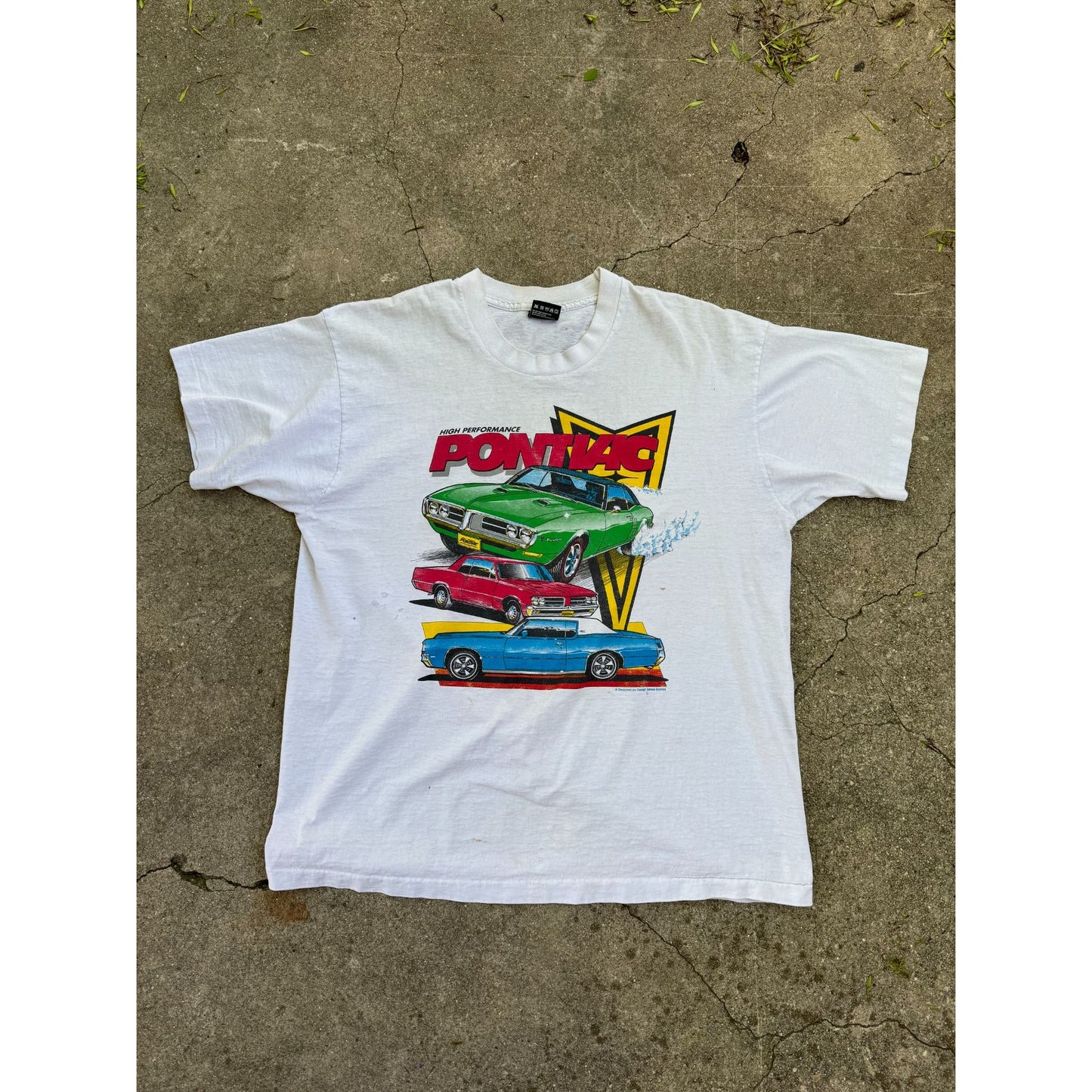 90's High Performance Pontiac Racing Car Tee Single Stitch T-Shirt XL