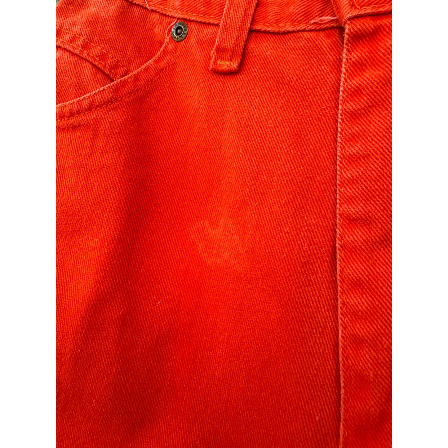 90's Orange Denim Jean Shorts No Back Pockets Size 5