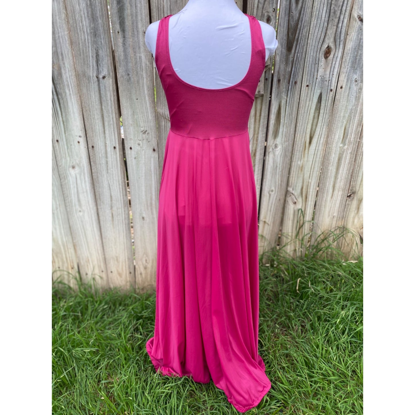 70’s Vintage Fuchsia Pink Lace Maxi Slip Dress