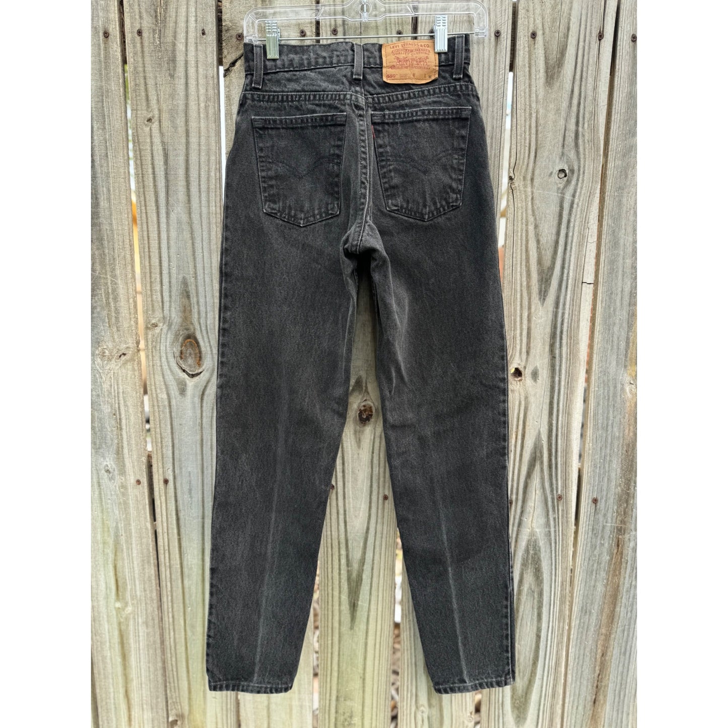 90's Levi's 550 Relaxed Fit Tapered Leg Black Denim Jeans 5