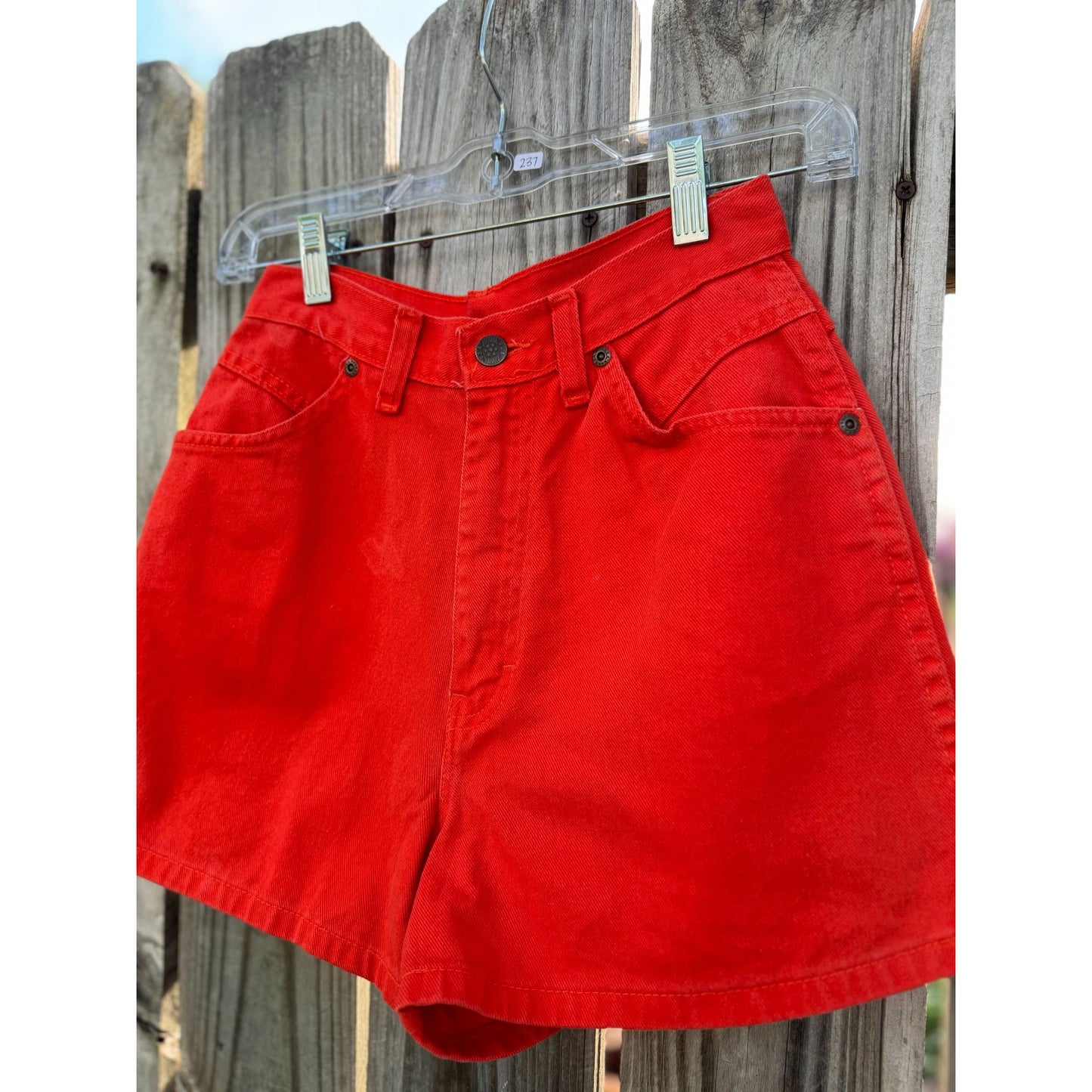 90's Orange Denim Jean Shorts No Back Pockets Size 5