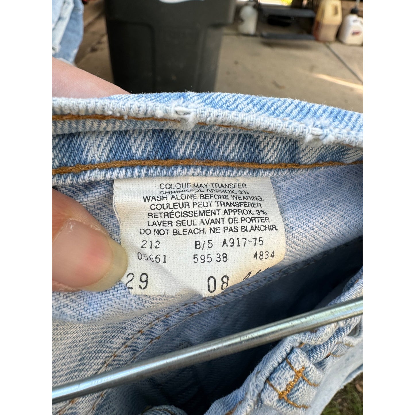90's Levi's 538 Hiphugger Light Wash Cut Off Raw Hem Denim Shorts 29