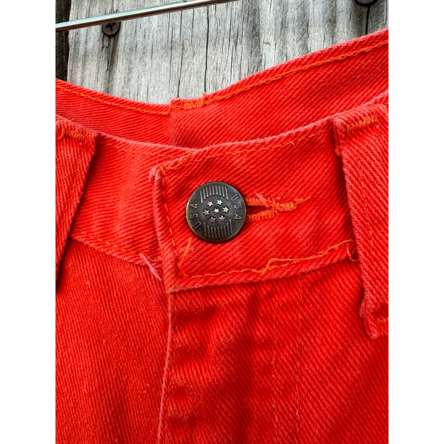 90's Orange Denim Jean Shorts No Back Pockets Size 5