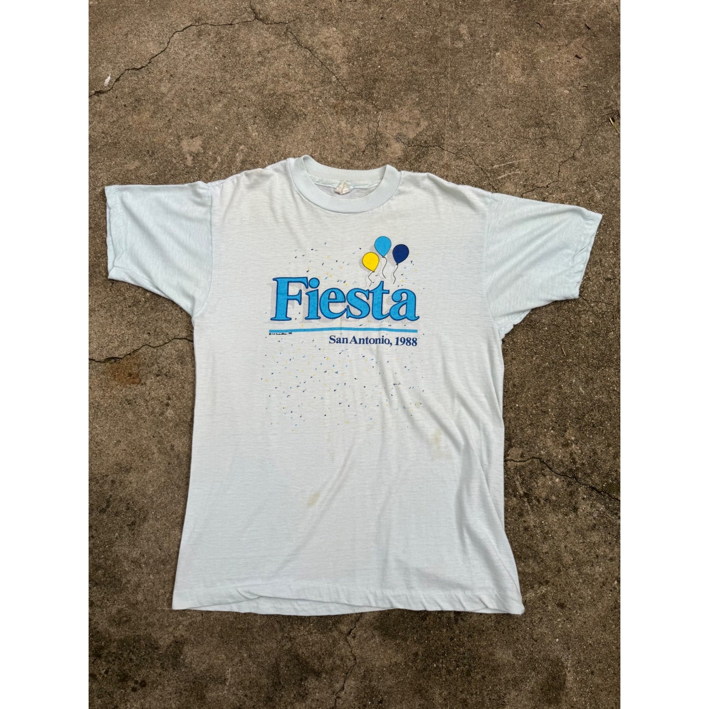 88' Fiesta San Antonio Texas Single Stitch Blue Tee L