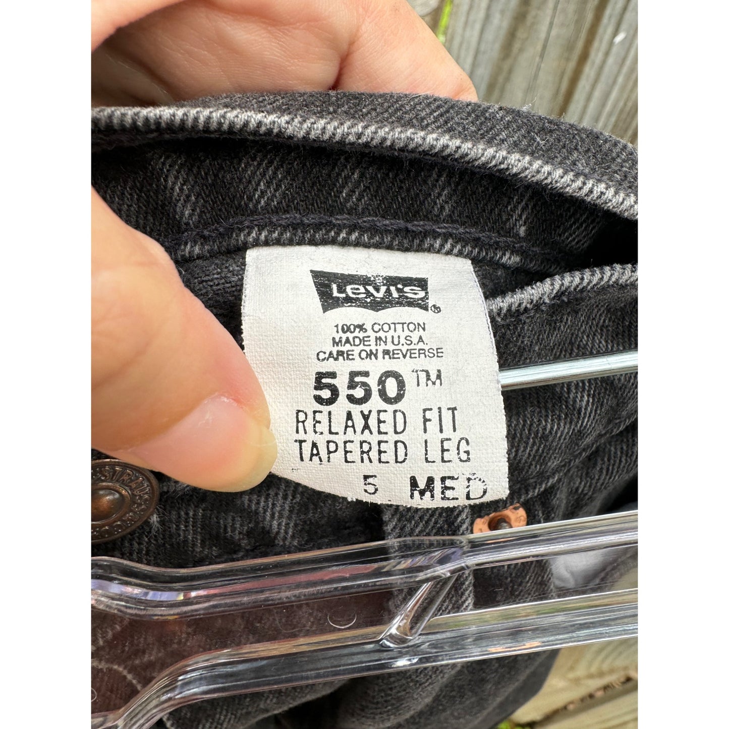 90's Levi's 550 Relaxed Fit Tapered Leg Black Denim Jeans 5