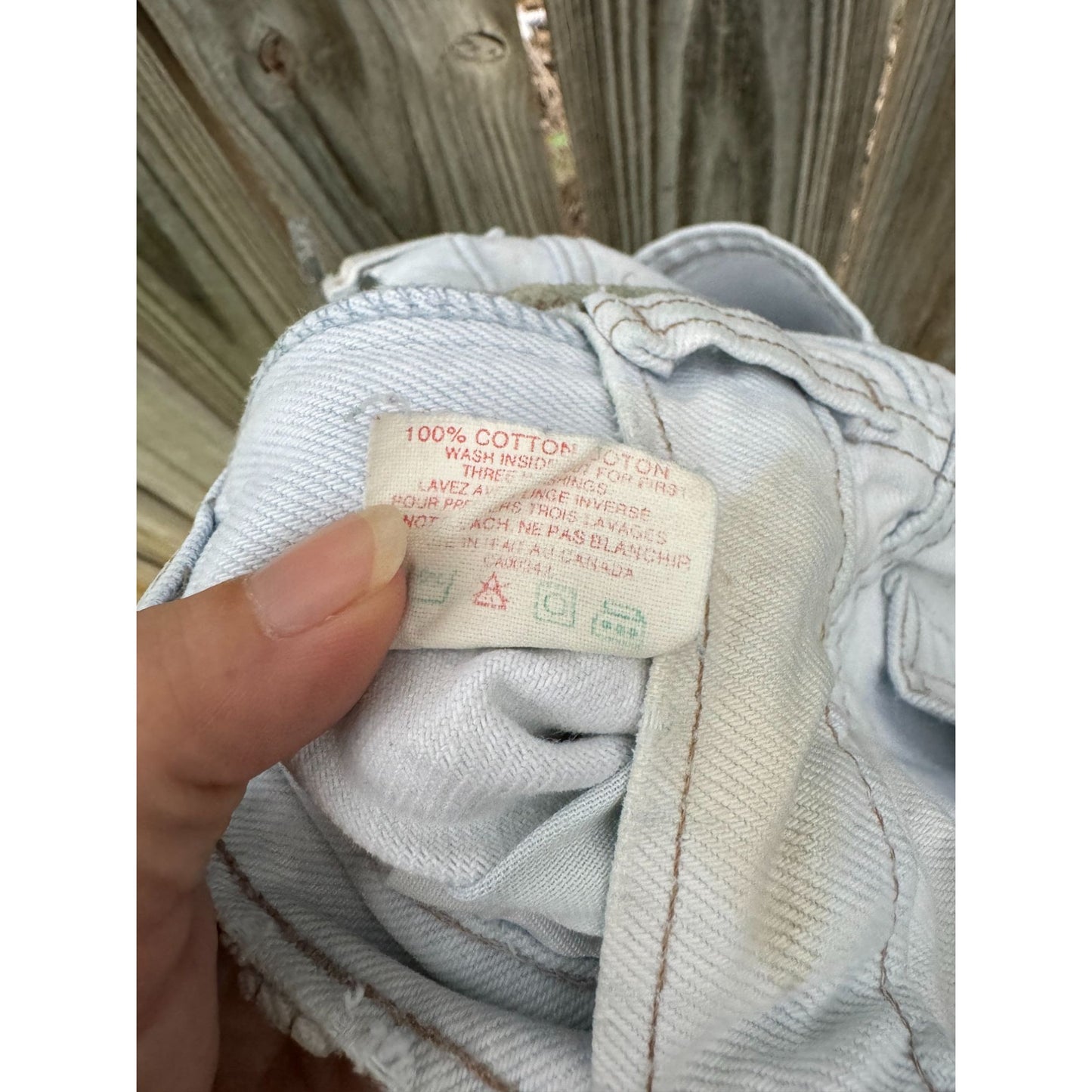 90's Levi's 531 Light Wash Cut Off Raw Hem Denim Jean Shorts 30