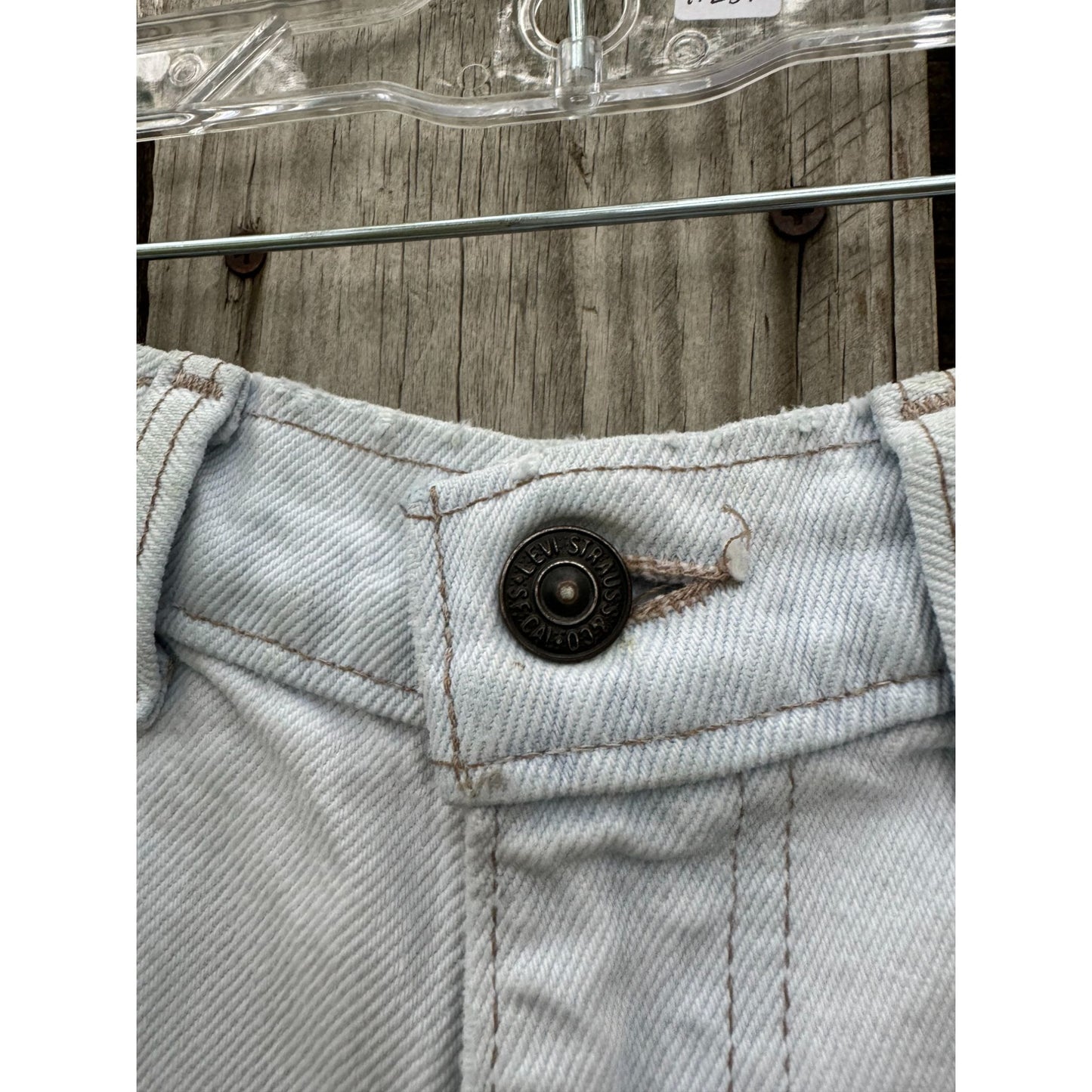 90's Levi's 531 Light Wash Cut Off Raw Hem Denim Jean Shorts 30