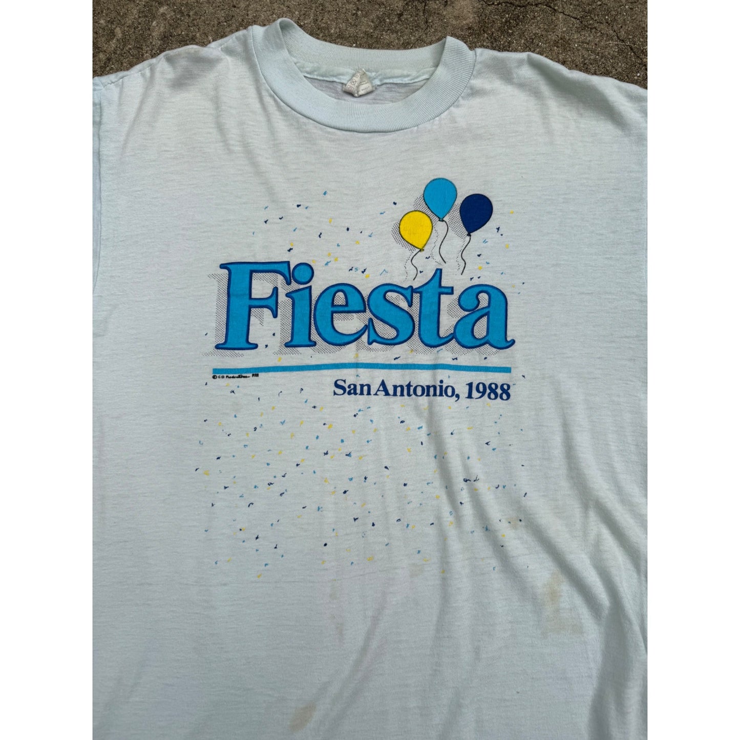 88' Fiesta San Antonio Texas Single Stitch Blue Tee L