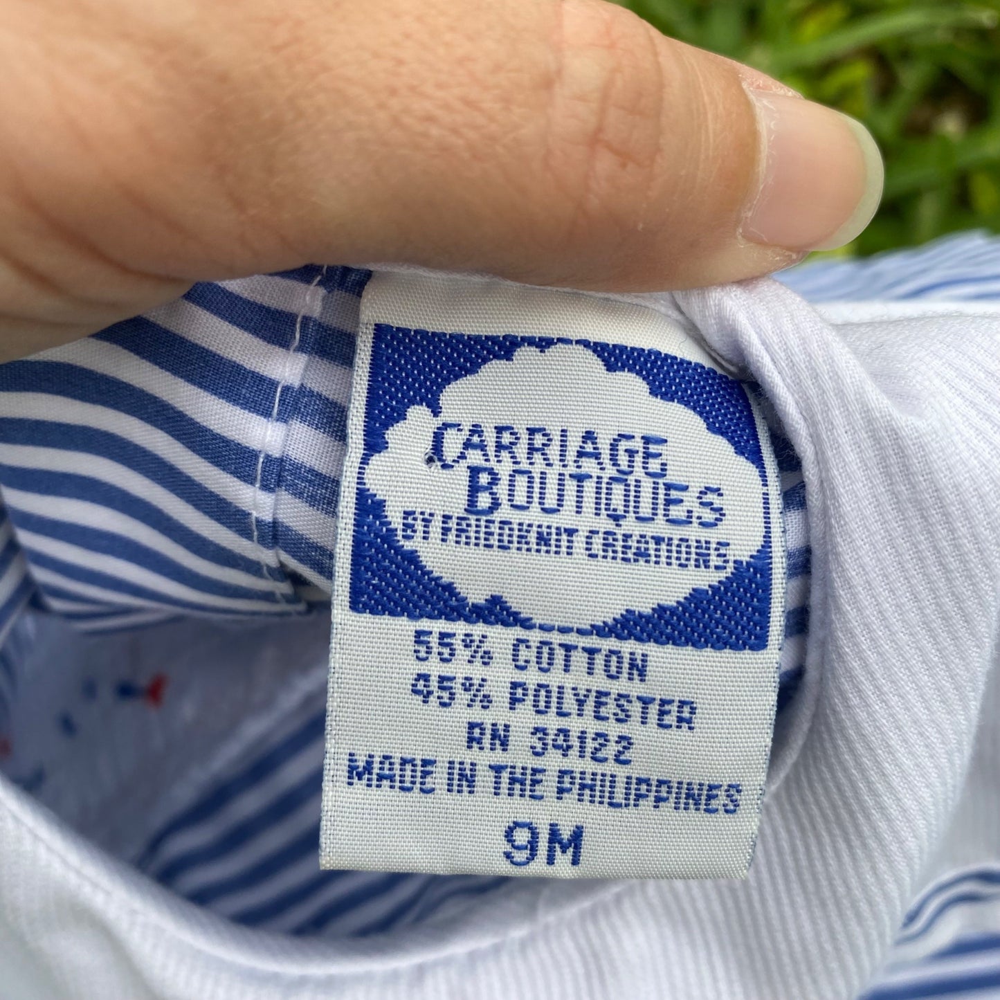 90’s Carriage Boutiques Smocked Nautical Striped Romper 9M