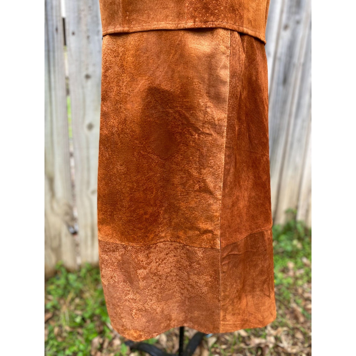70's Rich Ranch Pig Suede Leather Vest & Skirt Set