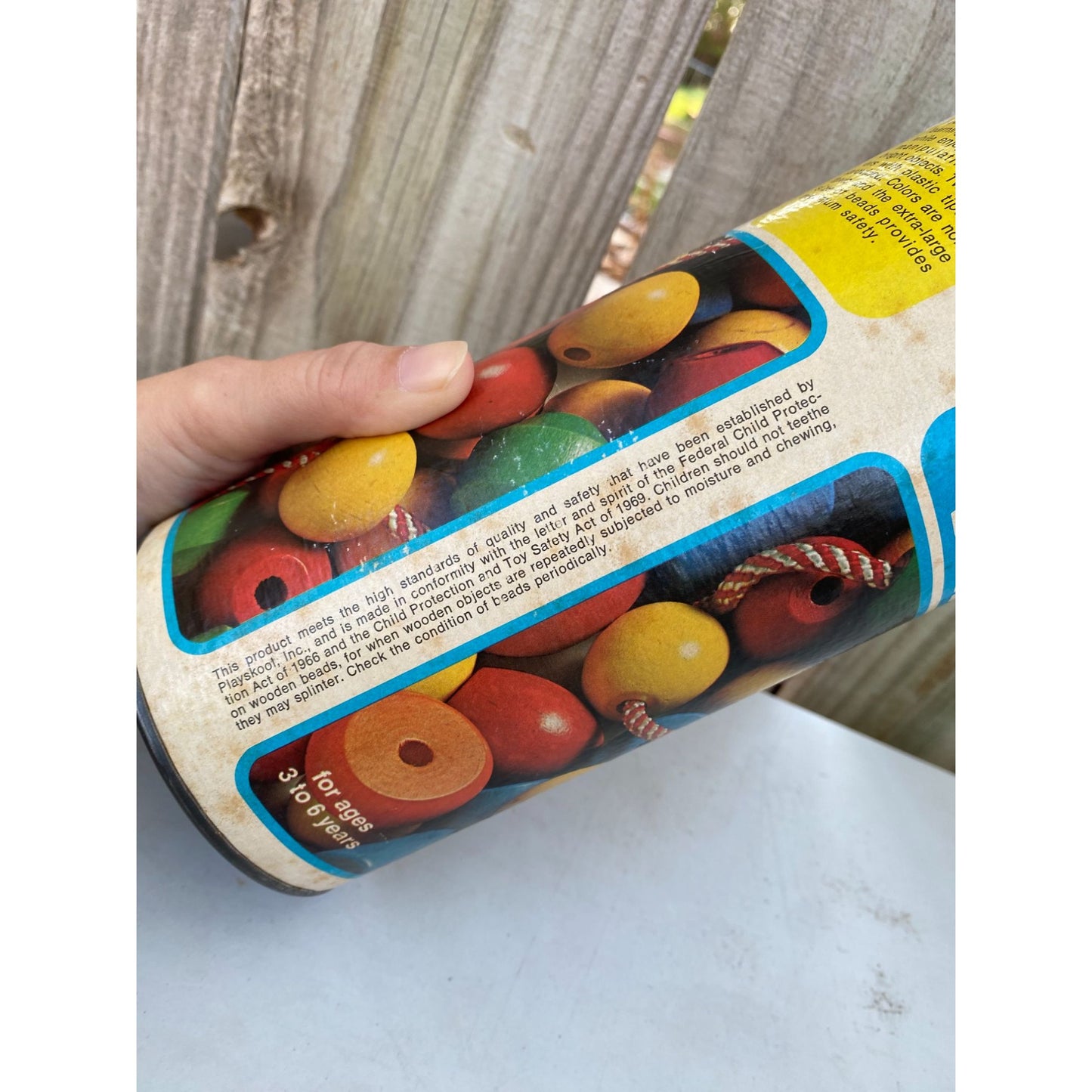74" Playskool 702 Jumbo Wood Beads 30 Beads Complete Set