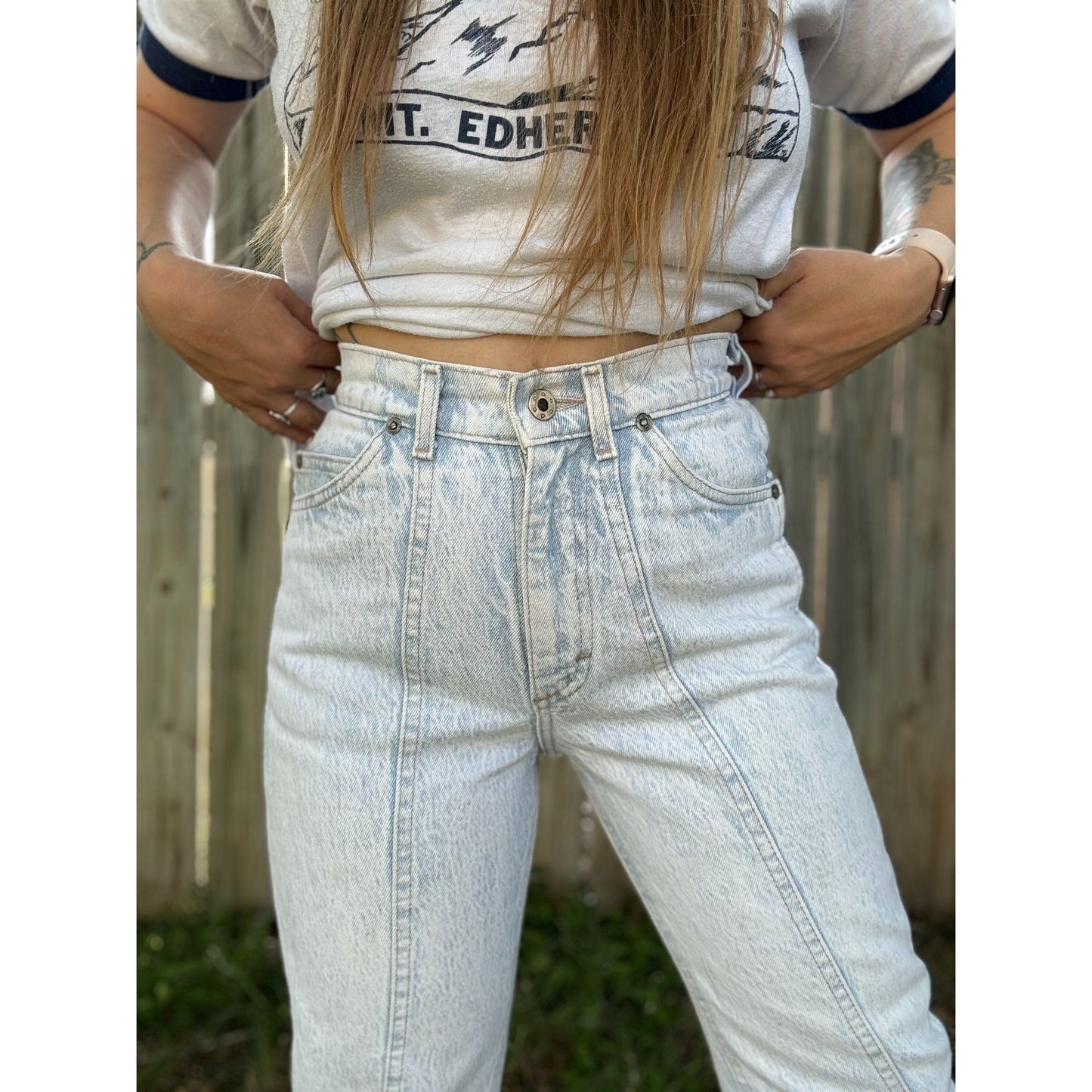 80's Lee Light Wash High Waisted Denim Jeans 5