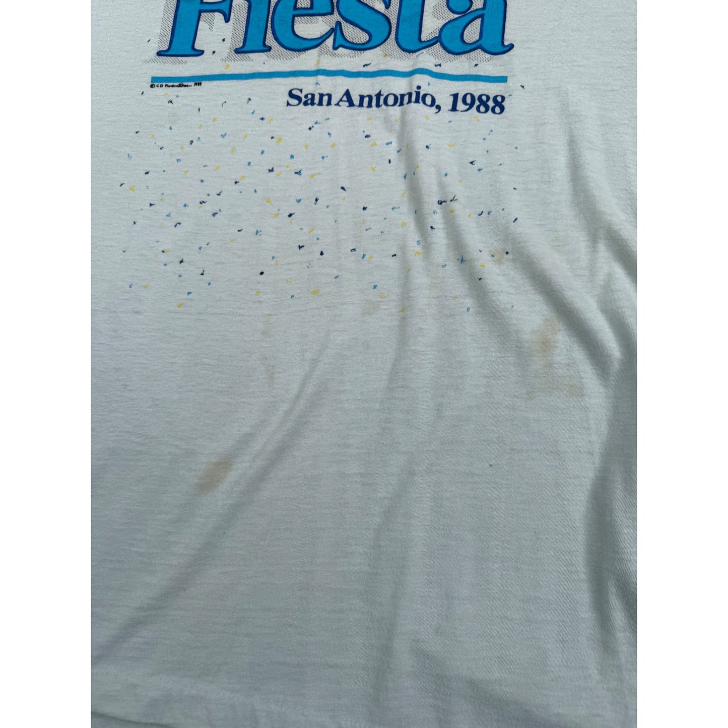 88' Fiesta San Antonio Texas Single Stitch Blue Tee L