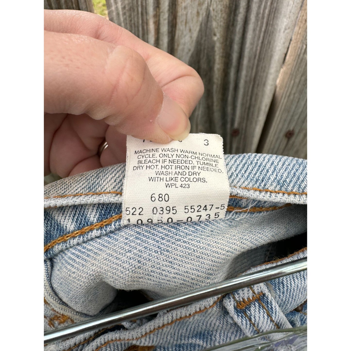 95' Levi's 950 Tapered Leg Orange Tab Cut Off Raw Hem Jean Shorts 5