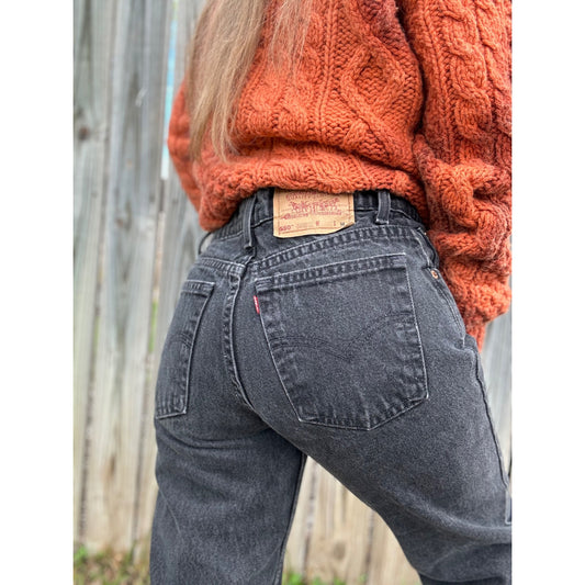 90's Levi's 550 Relaxed Fit Tapered Leg Black Denim Jeans 5
