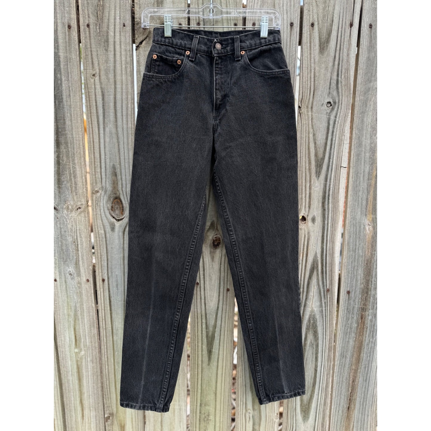 90's Levi's 550 Relaxed Fit Tapered Leg Black Denim Jeans 5