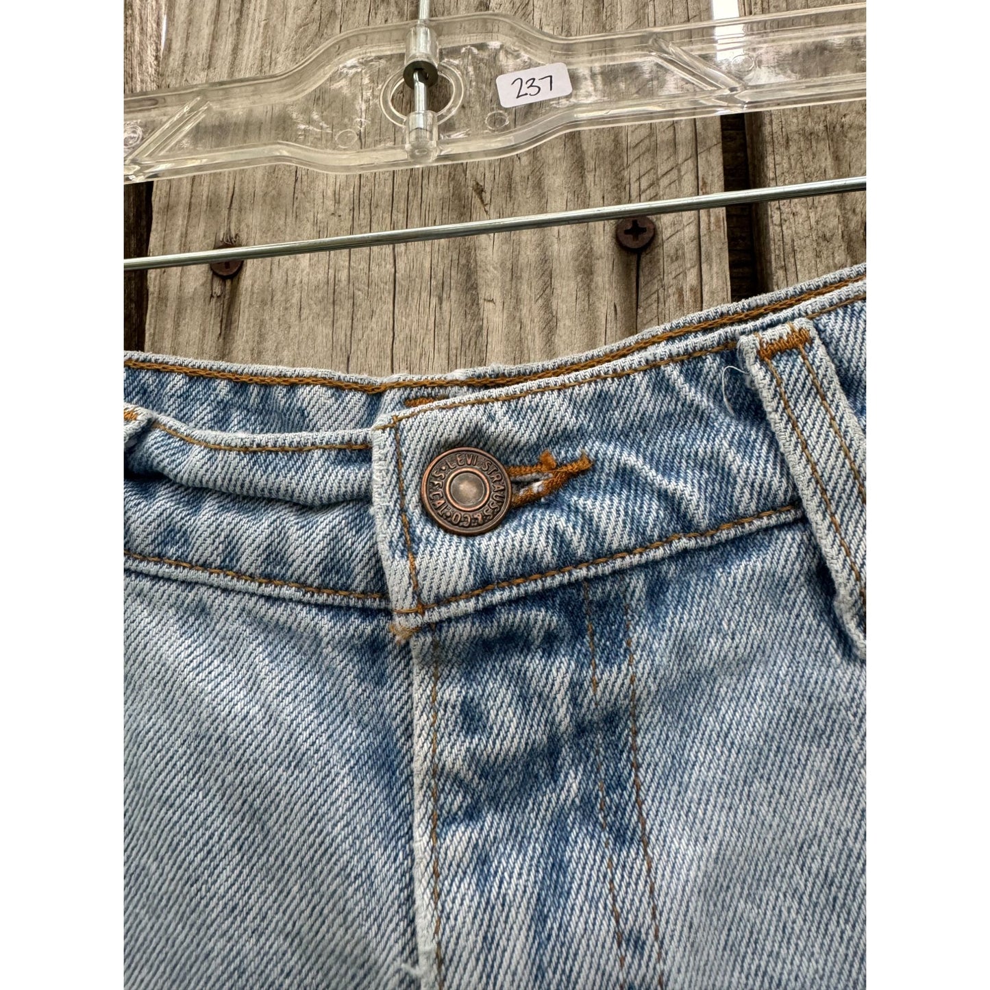 90's Levi's Medium Wash Cut Off Raw Hem Denim Jean Shorts Waist 32"