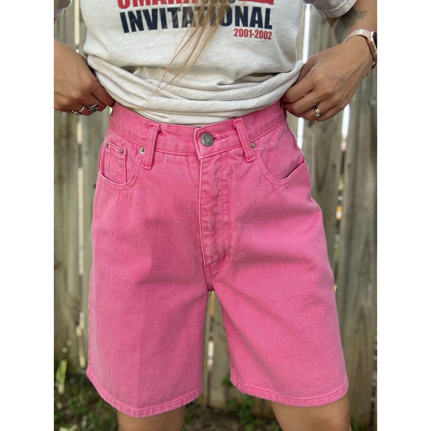 90's Limited Jeans Pink Denim Jean Shorts Jorts Size 10