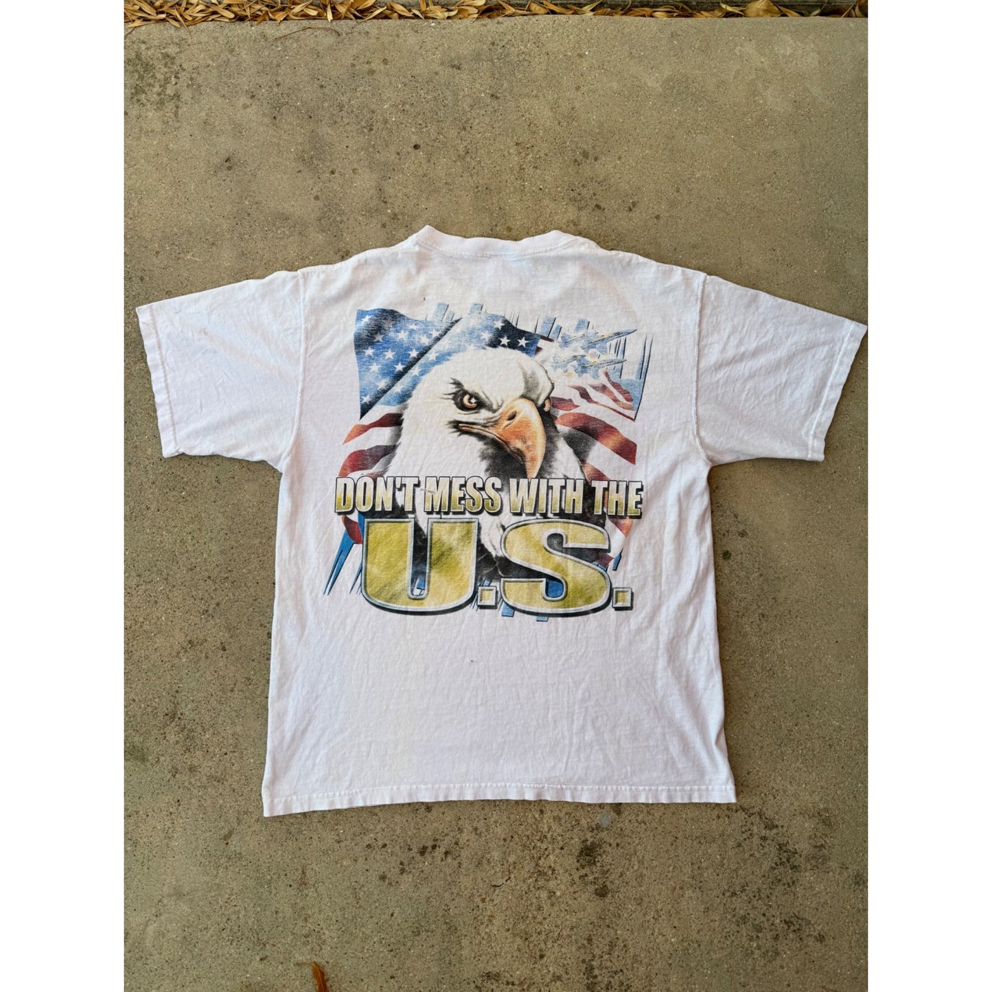 90's Don't Mess With The U.S. Eagle Graphic Tee T-Shirt Large