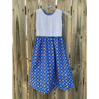90's Handmade Blue Fruit Dress 7