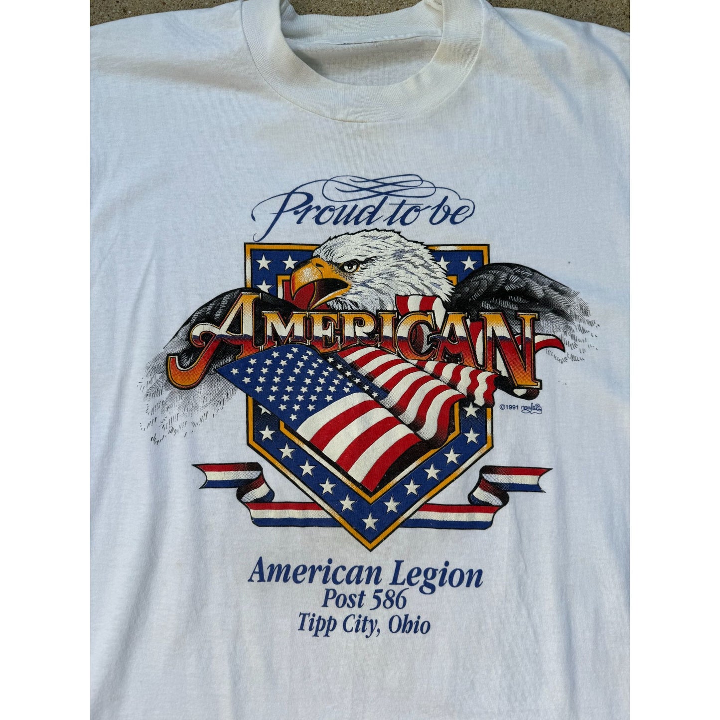 91' Proud to be American Bald Eagle Single Stitch Graphic Tee T-Shirt