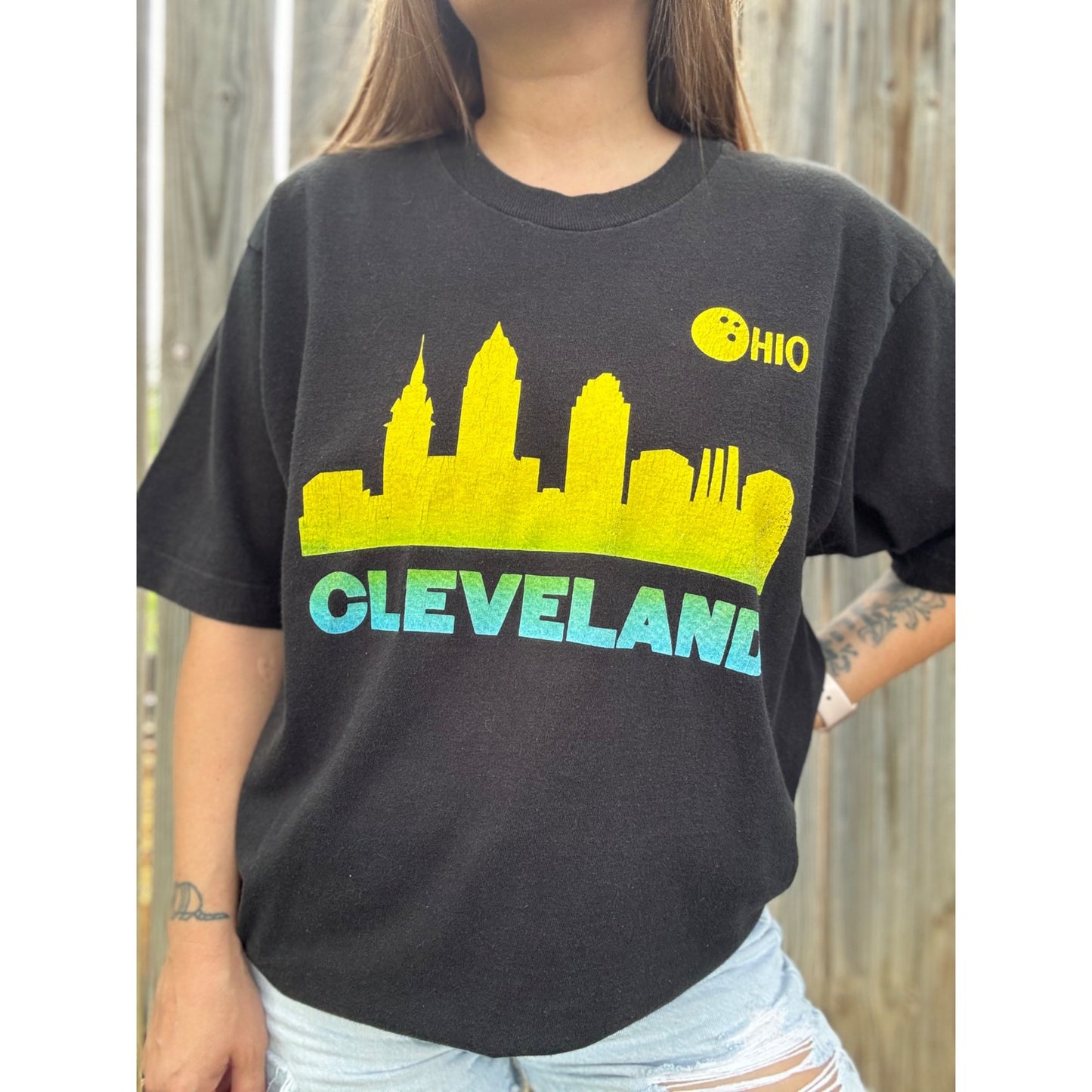 92' Cleveland Ohio Bowling Tournament Single Stitch Tee T-Shirt Large