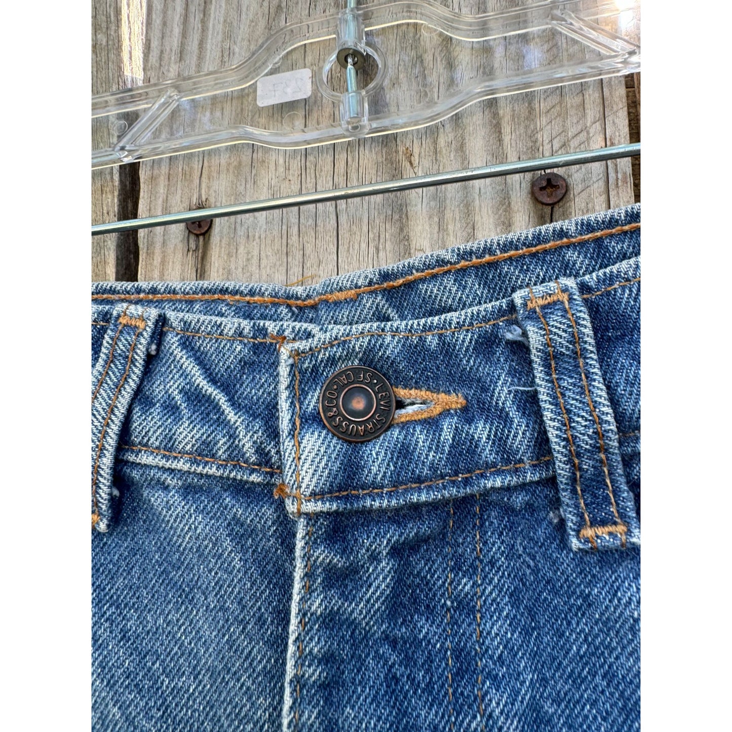 90's Levi's 531 Medium Wash Cut Off Raw Hem Denim Jean Shorts 33