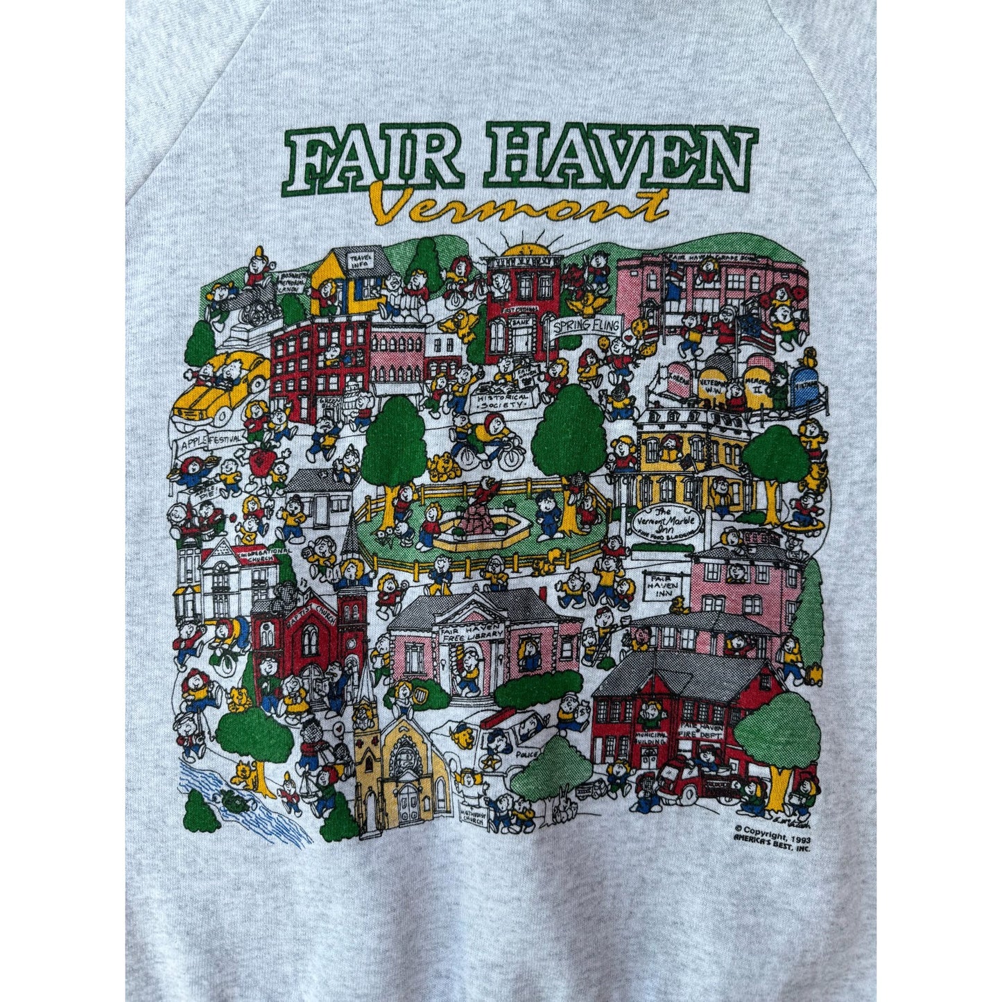 93' Fair Haven Vermont Graphic Crew Neck Sweatshirt Small