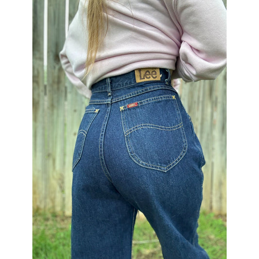 80''s Lee Dark Wash Ultra High Rise Denim Jeans 11