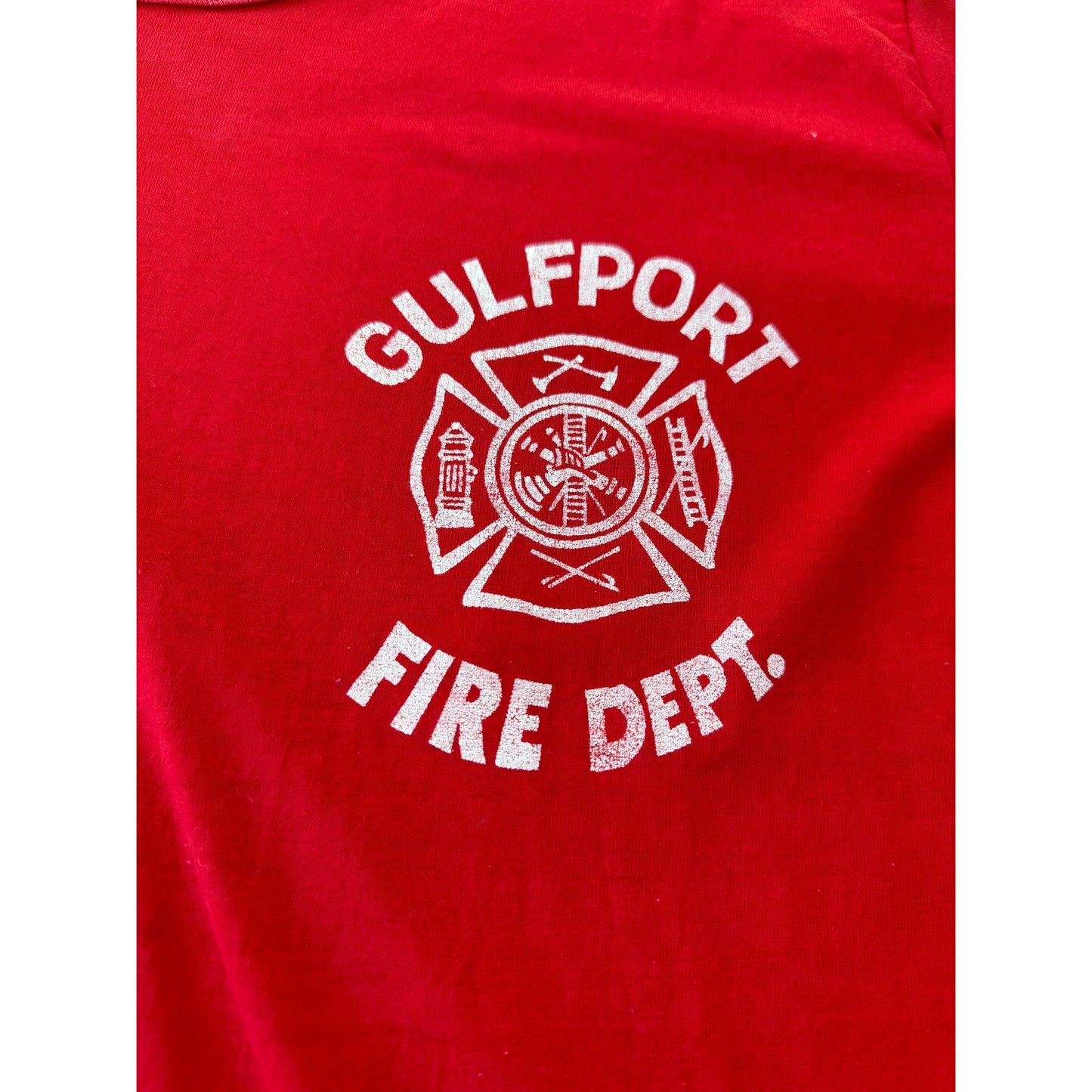 70's Gulfport Fire Department Single Stitch Graphic Tee T-Shirt Large