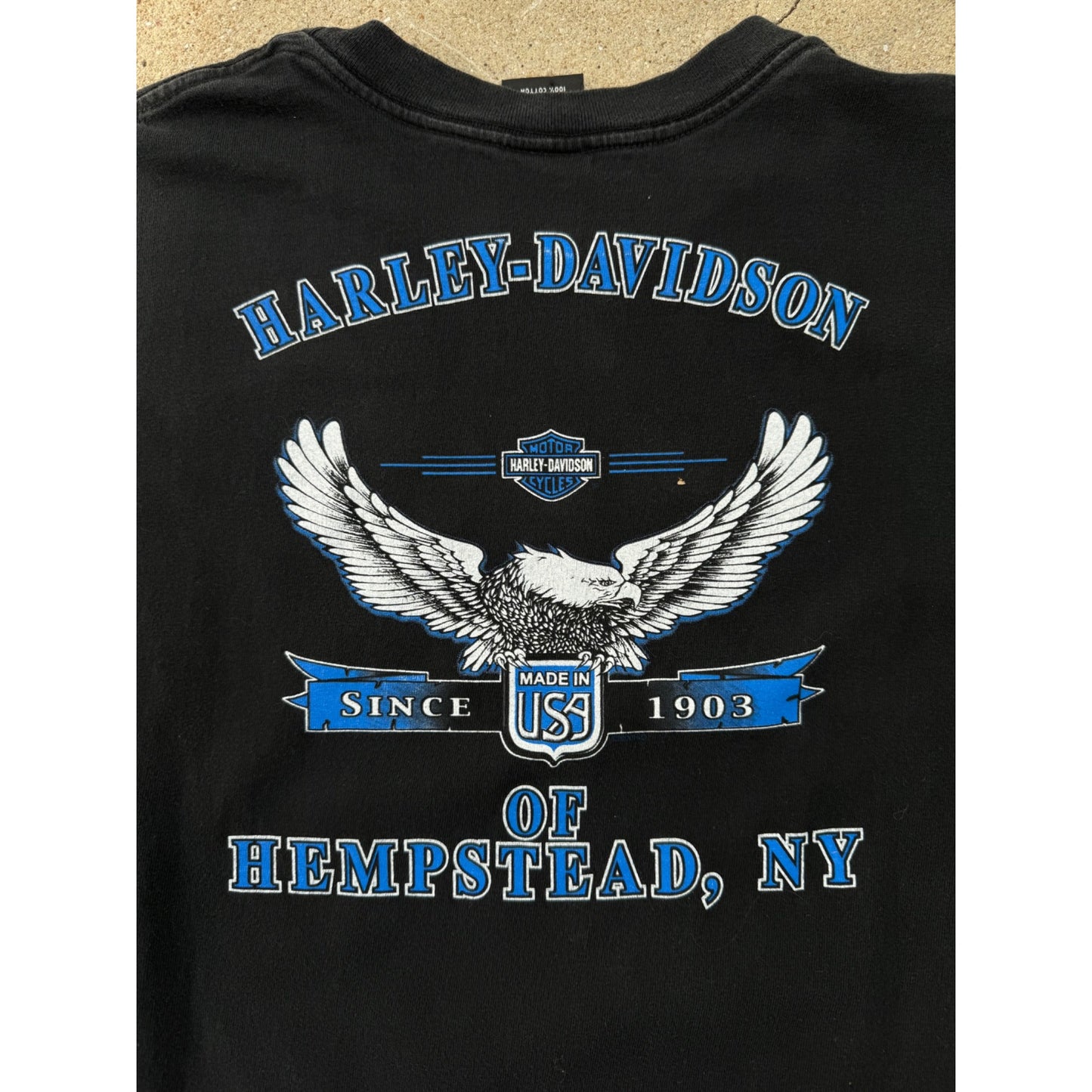 00' Harley Davidson Hempstead NY Eagle Graphic Motorcycle Tee T-Shirt M