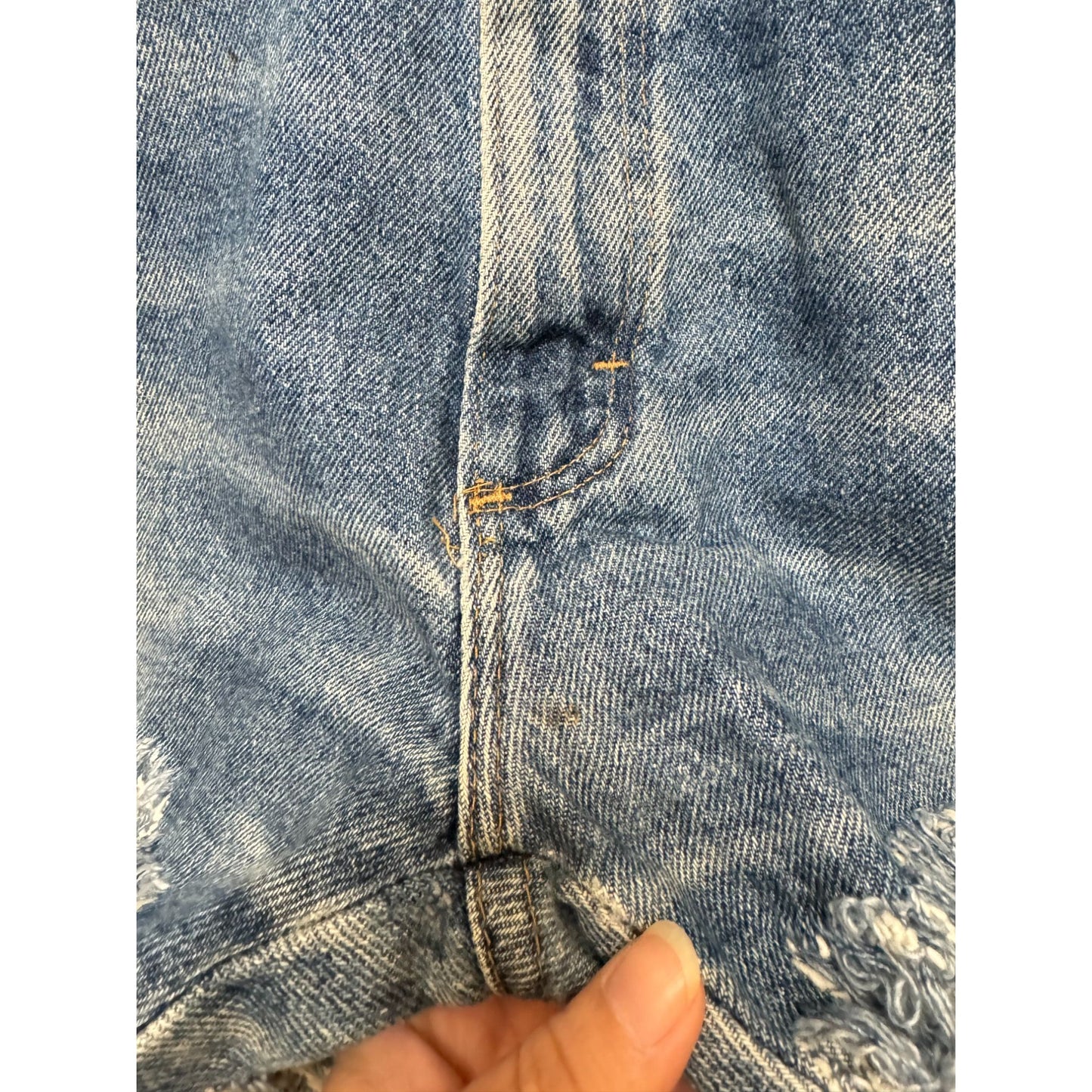90's Wrangler Medium Wash High Rise Cut Off Raw Hem Denim Jean Shorts
