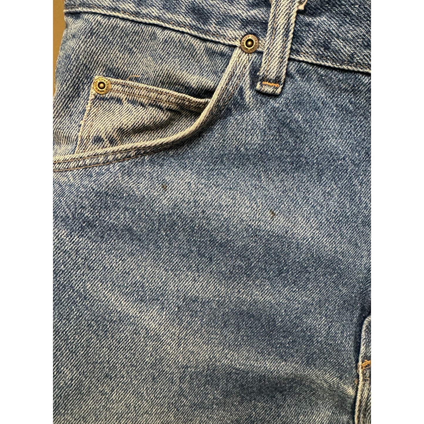 90's Wrangler Medium Wash High Rise Cut Off Raw Hem Denim Jean Shorts