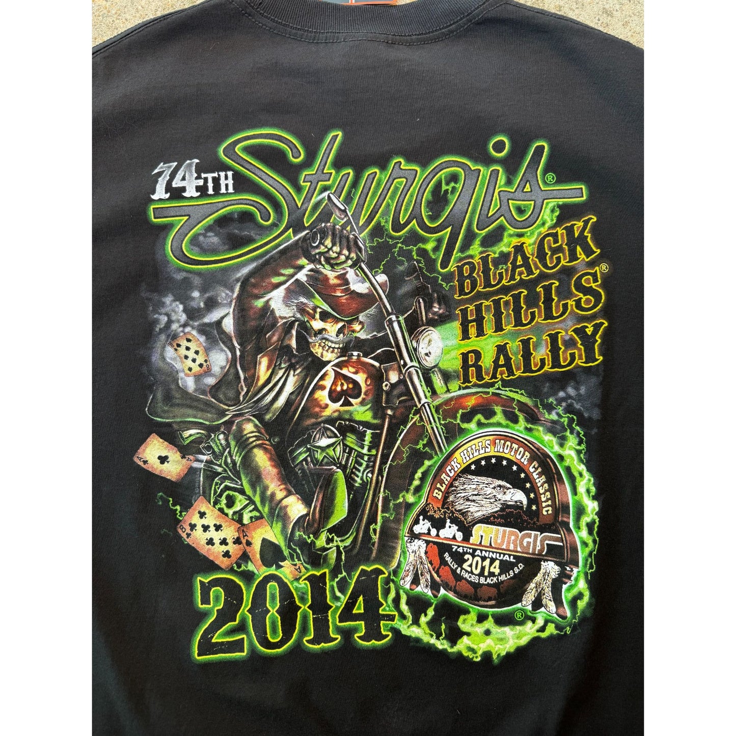 NWT 2014 Sturgis Wild Bill 74th Black Hills Rally Motorcycle Graphic Tee Large