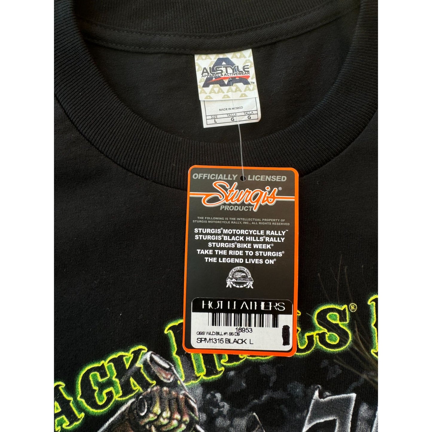 NWT 2014 Sturgis Wild Bill 74th Black Hills Rally Motorcycle Graphic Tee Large