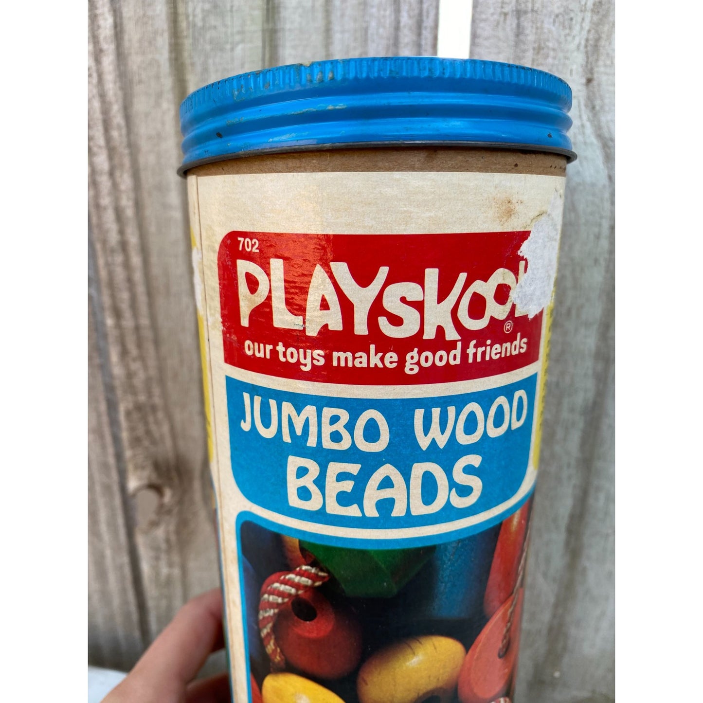 74" Playskool 702 Jumbo Wood Beads 30 Beads Complete Set