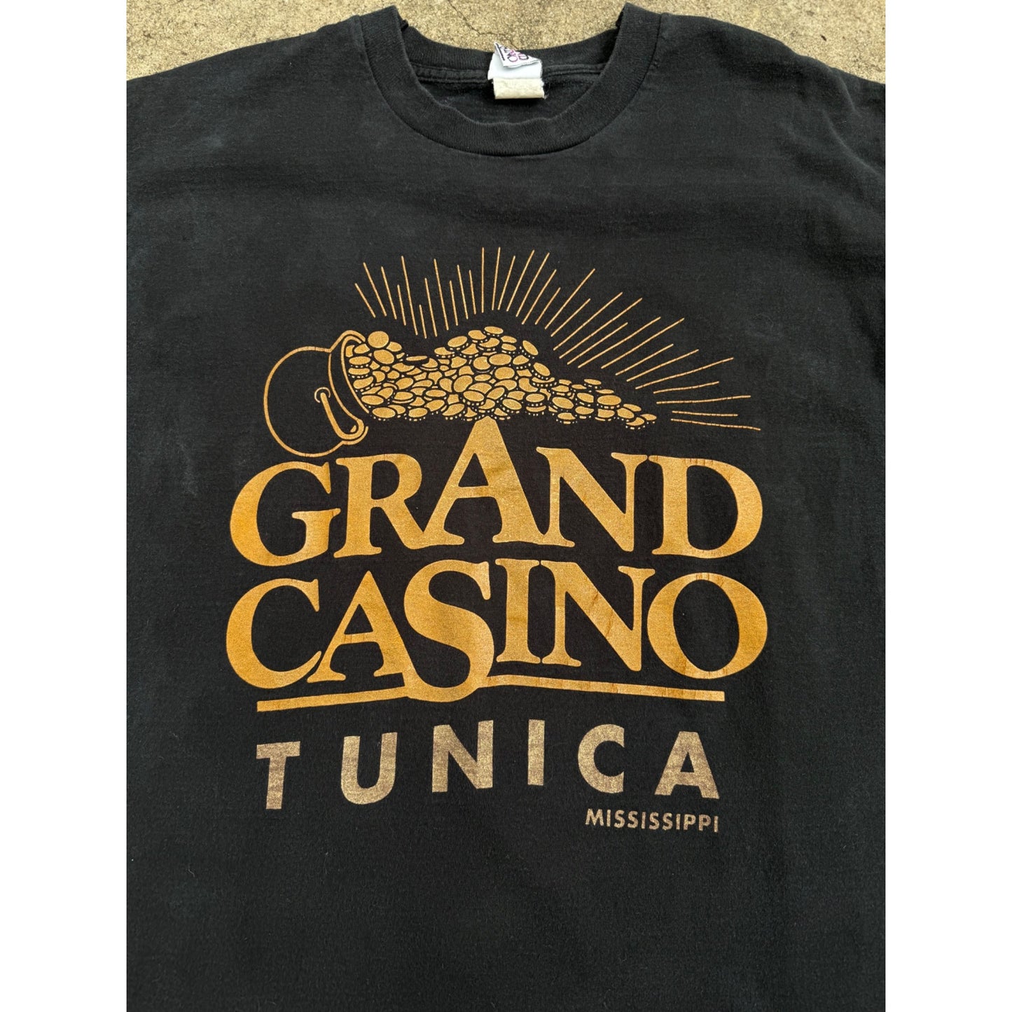 90's Grand Casino Tunica Mississippi Black Single Stitch Tee T-Shirt XL