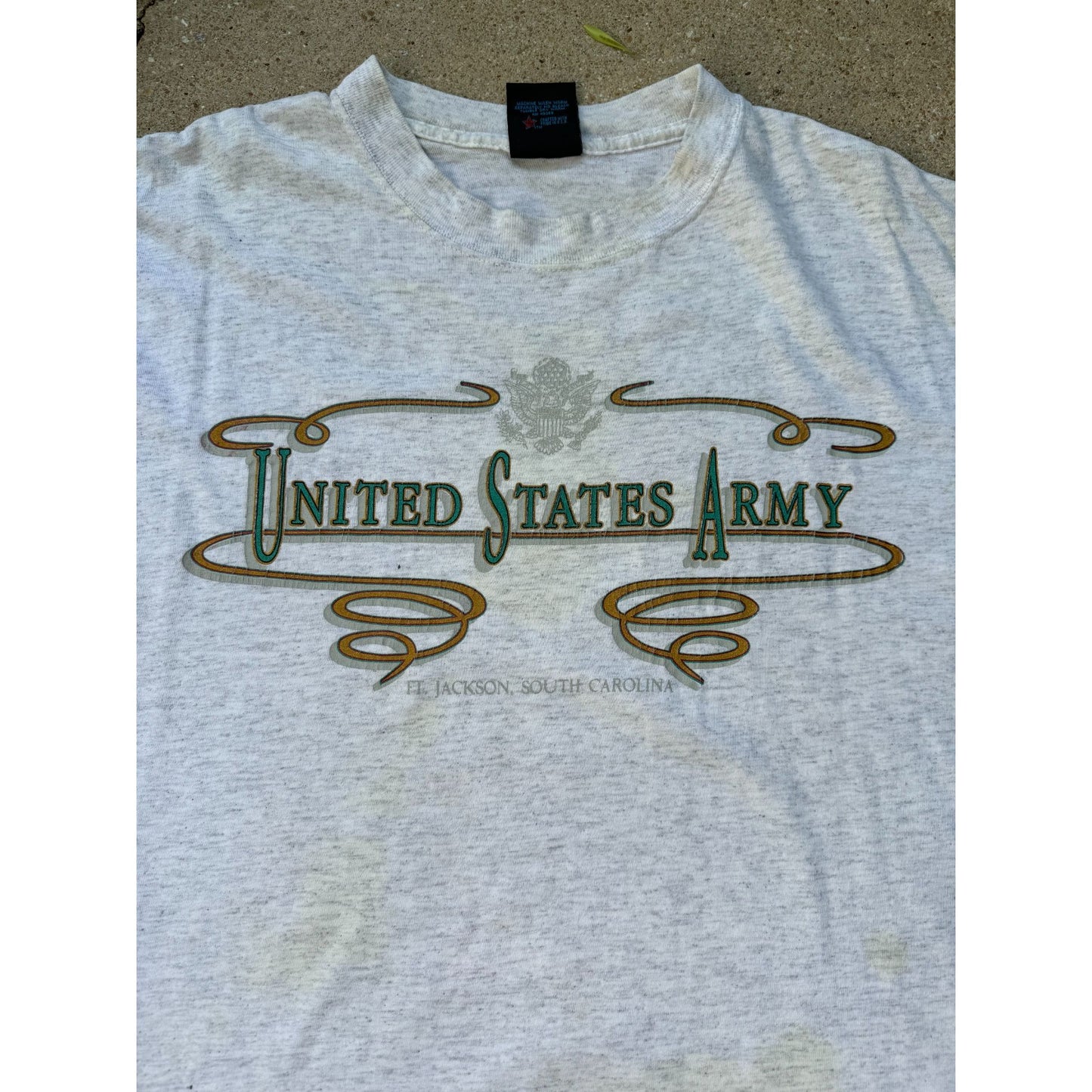 90's United States Army Ft. Jackson SC Single Stitch Tee T-Shirt Large