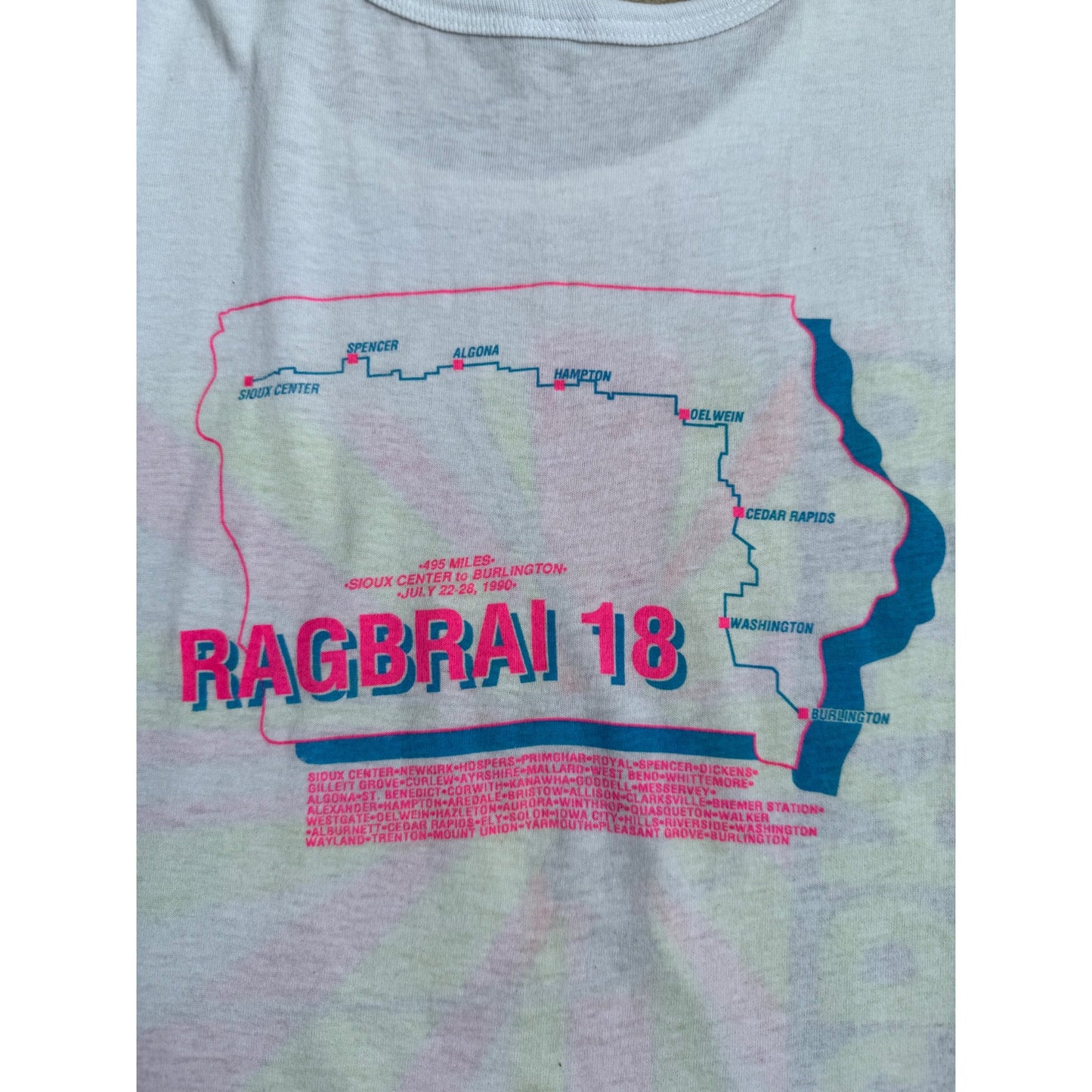 90' Ragbrai 18 Bike Race Single Stitch Graphic Tank Tee T-Shirt XL