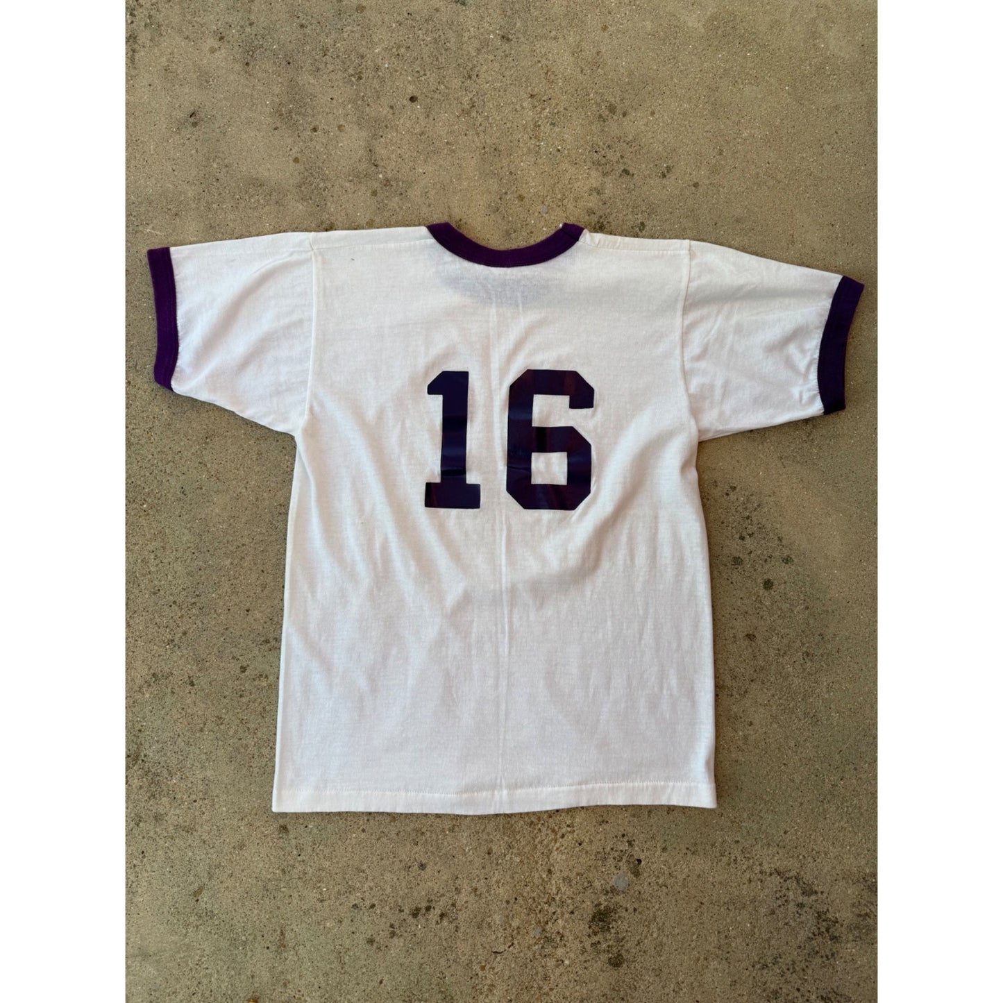 70's Russell Athletic Ringer Tee T-Shirt Single Stitch Purple #16 Small