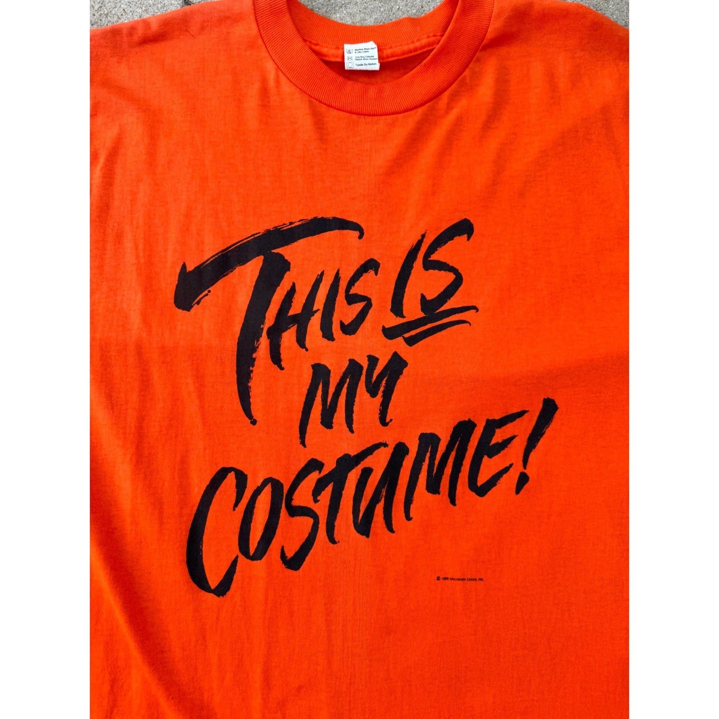 89' Hallmark This Is My Costume Single Stitch Halloween Tee T-Shirt XL