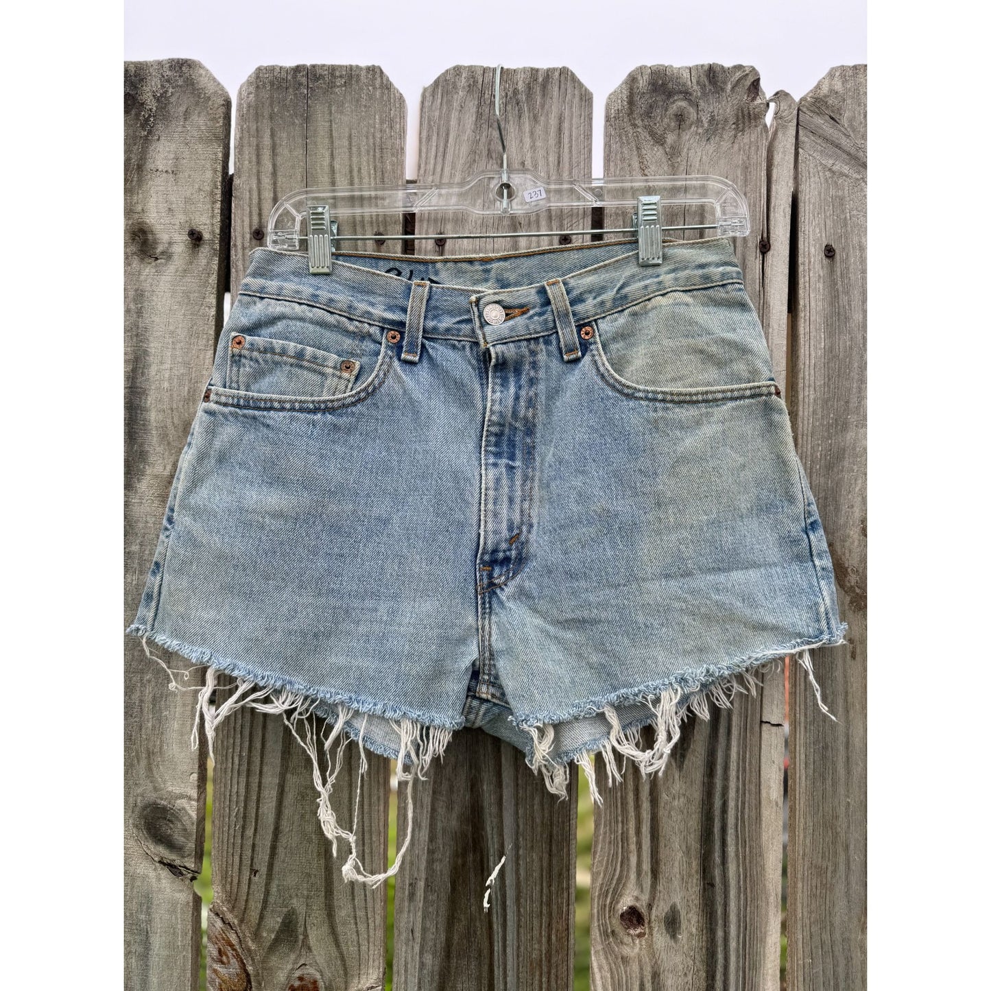 90's Levi's Medium Wash Cut Off Raw Hem Denim Jean Shorts 29" Waist