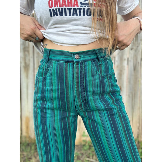 90's Michael High Waisted Striped Denim Mom Jeans Size 5